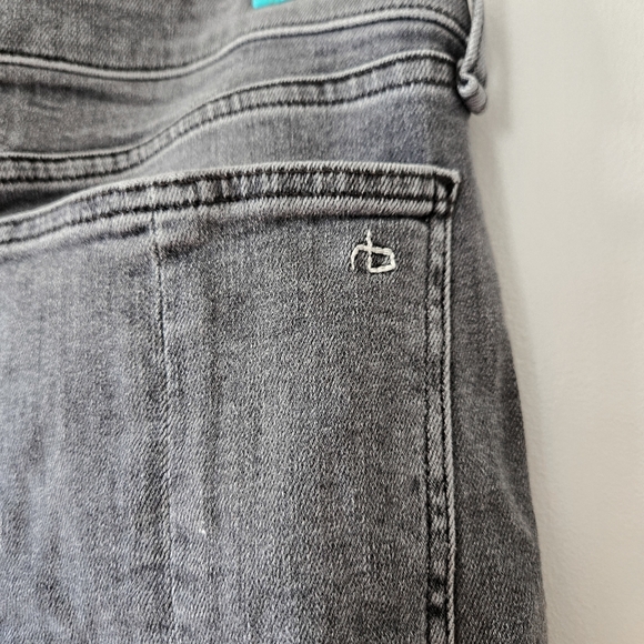 Rag & Bone Nina High Rise Ankle Gray Skinny Washed Black Sand River Jeans 32 - Picture 5 of 12